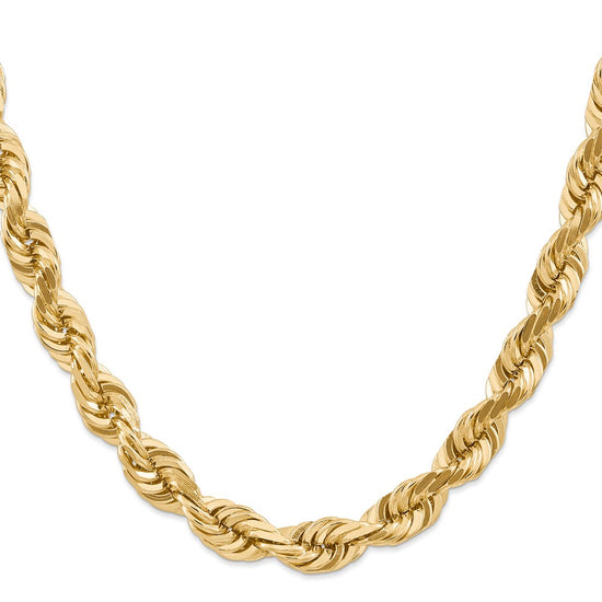 Gold (10K & 14K) Diamond-Cut Rope Chain — 10 mm