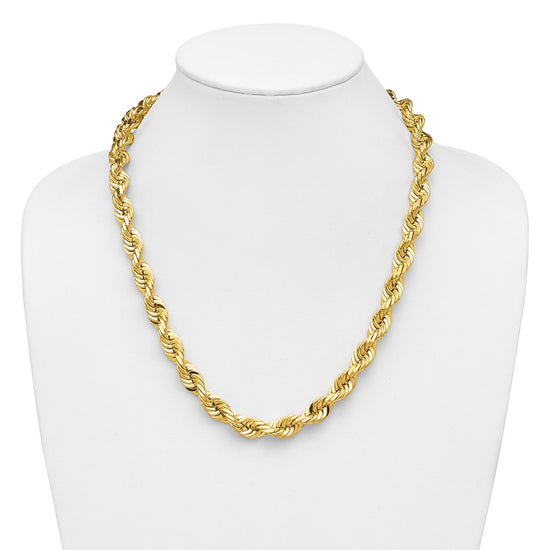 Gold (10K & 14K) Diamond-Cut Rope Chain — 10 mm