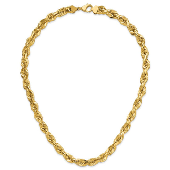 Gold (10K & 14K) Diamond-Cut Rope Chain — 10 mm