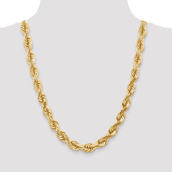 Gold (10K & 14K) Diamond-Cut Rope Chain — 10 mm