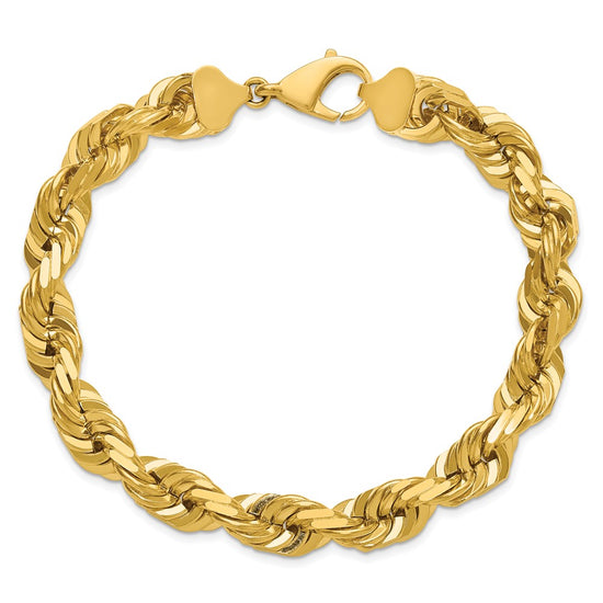 Gold (10K & 14K) Diamond-Cut Rope Chain — 10 mm