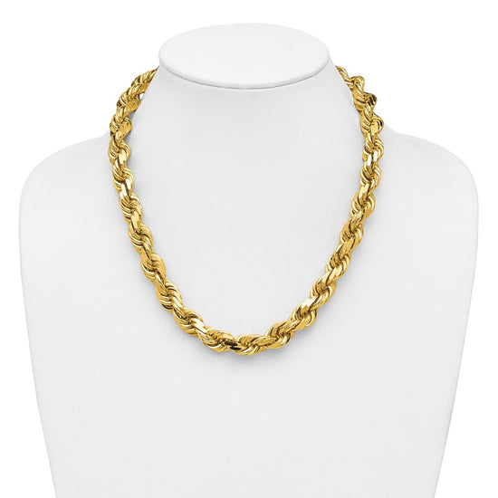 Gold (10K & 14K) Diamond-Cut Rope Chain — 12 mm