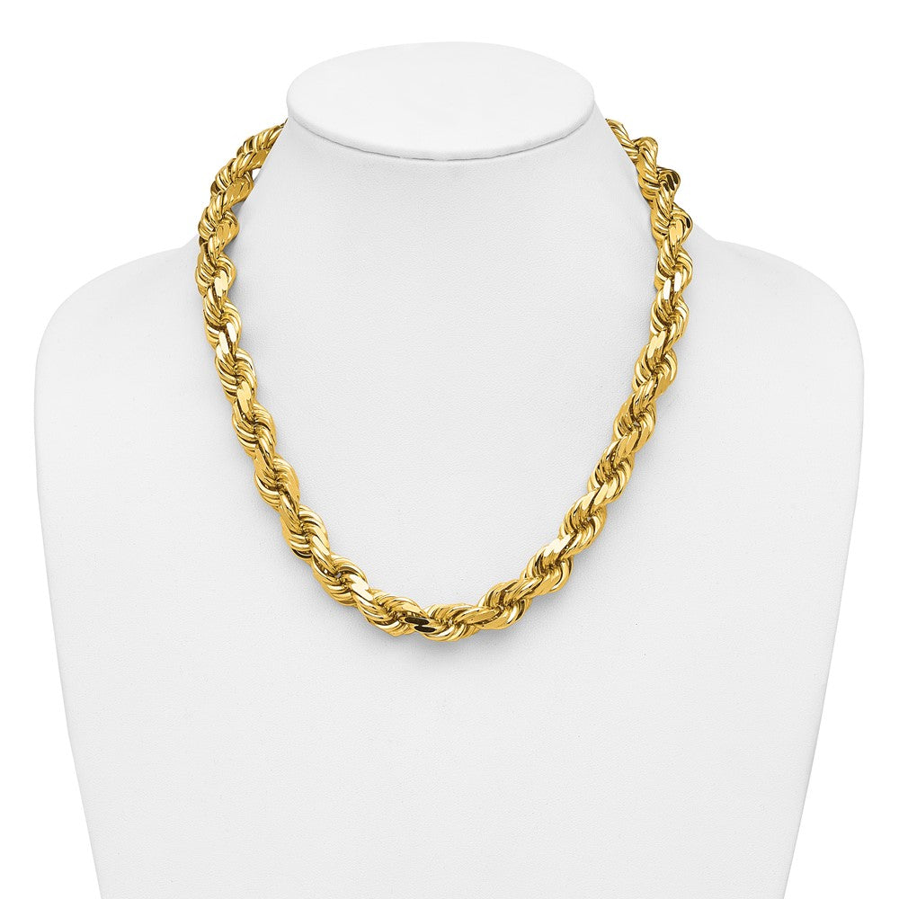 Gold (10K & 14K) Diamond-Cut Rope Chain — 12 mm