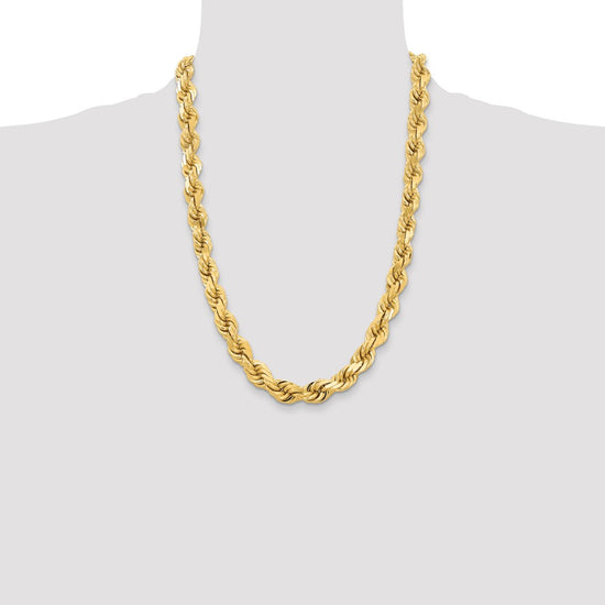 Gold (10K & 14K) Diamond-Cut Rope Chain — 12 mm