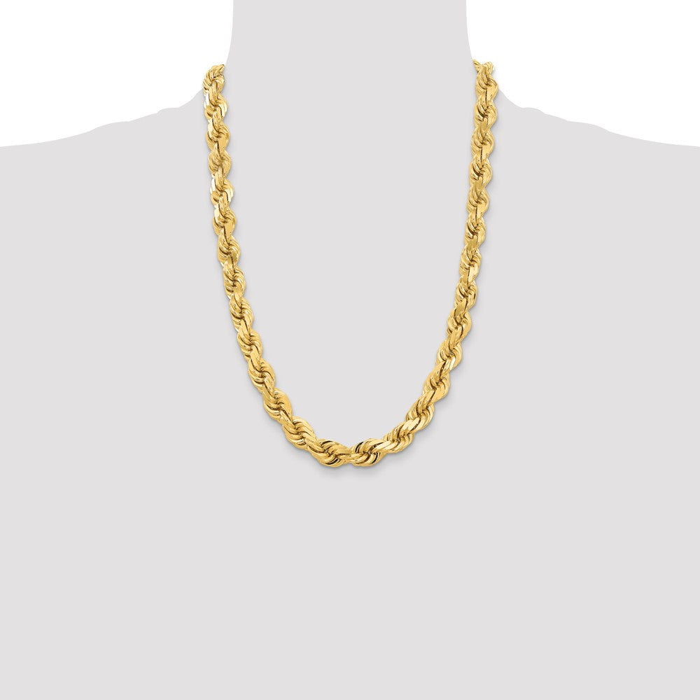 Gold (10K & 14K) Diamond-Cut Rope Chain — 12 mm