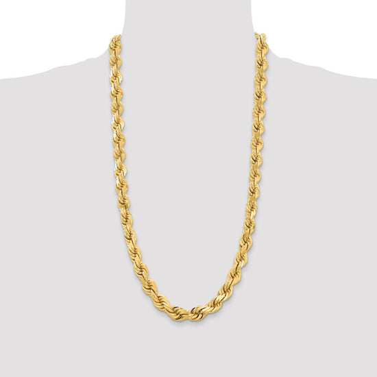 Gold (10K & 14K) Diamond-Cut Rope Chain — 12 mm