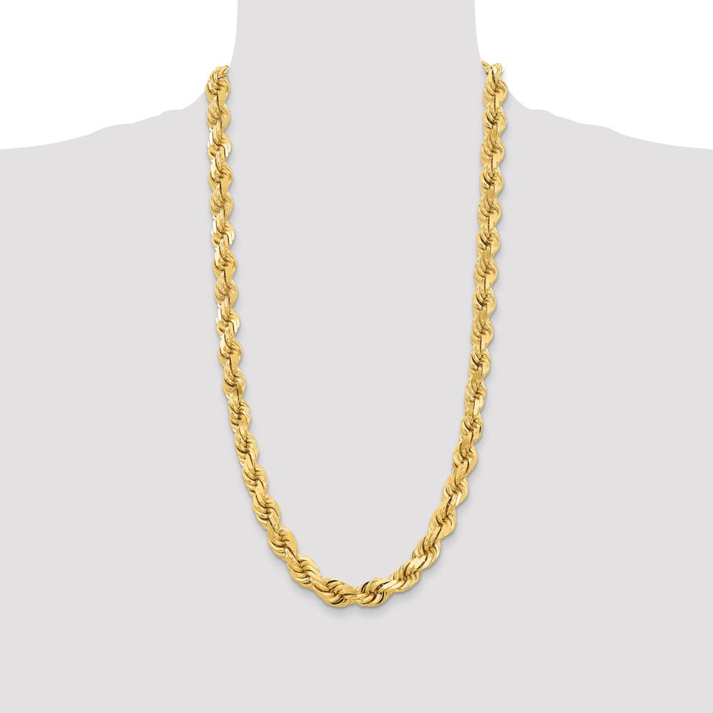 Gold (10K & 14K) Diamond-Cut Rope Chain — 12 mm
