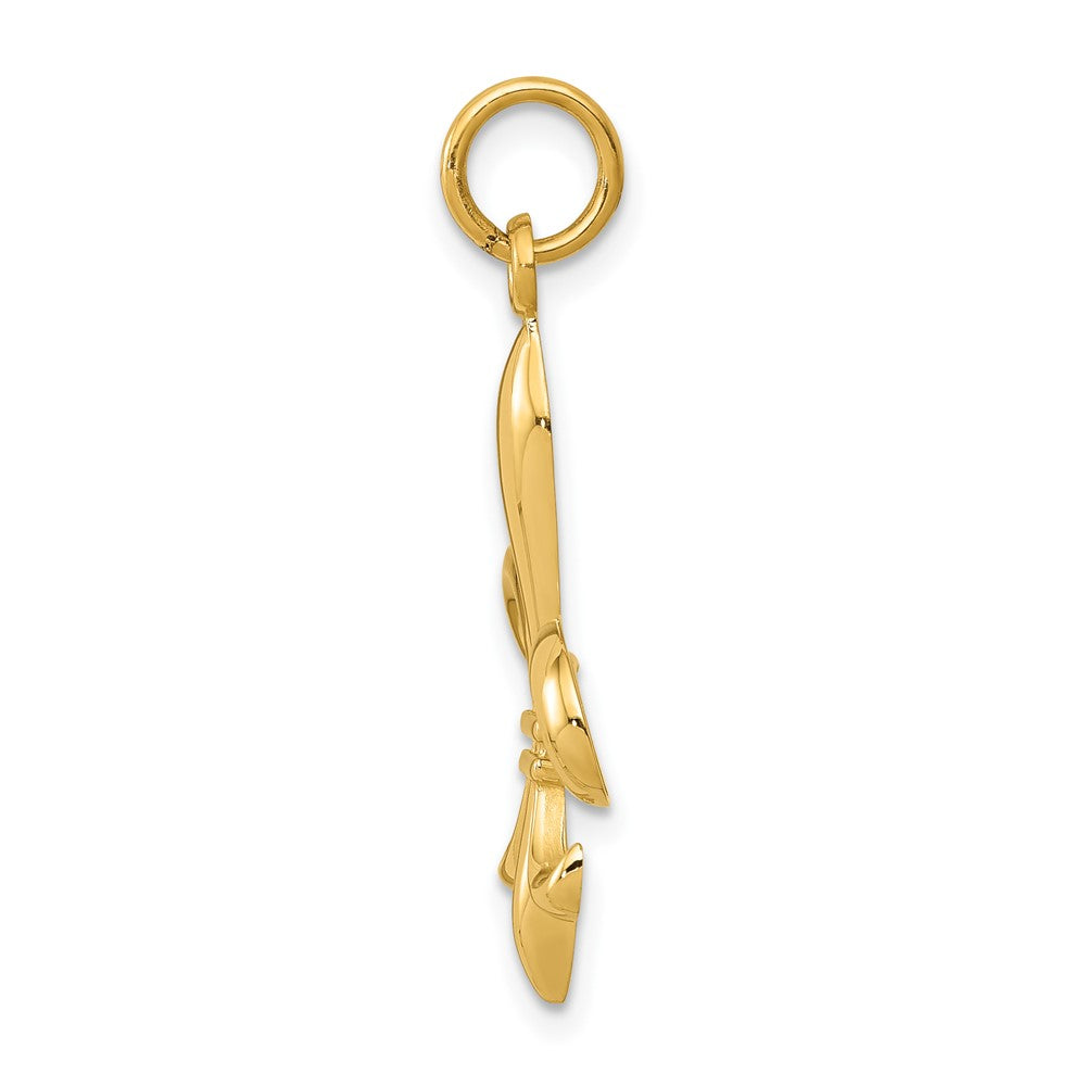 Gold Polished Flue de lis Pendants