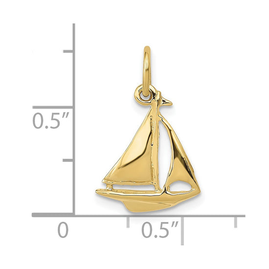 Gold Polished Sailboat Pendants