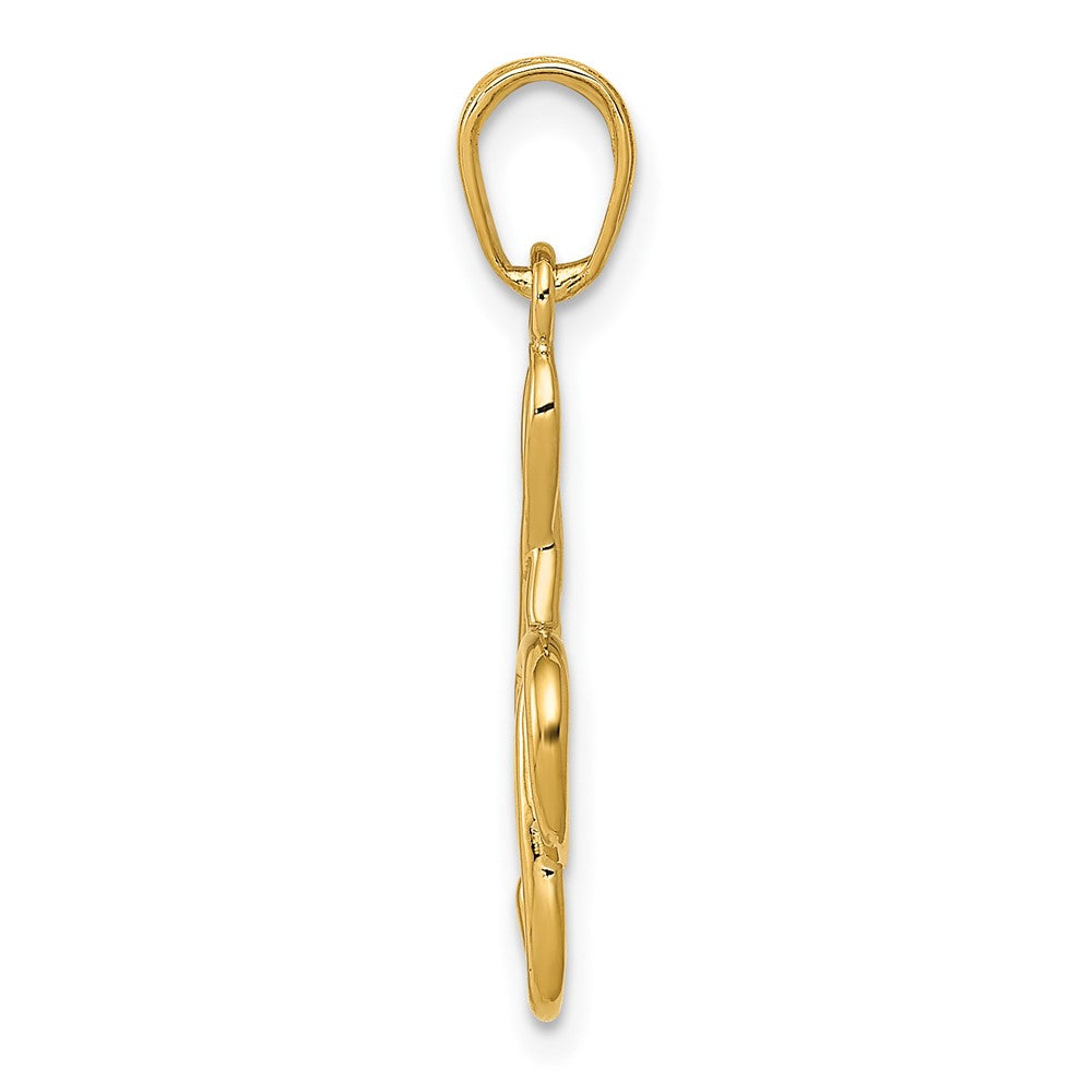 Gold 3D Treble Clef Charm