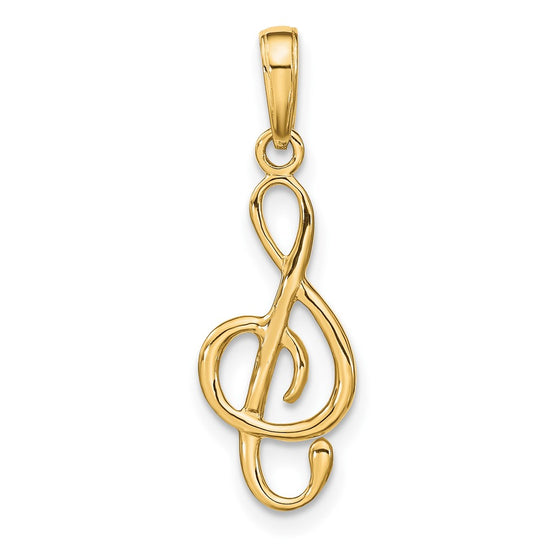 Gold 3D Treble Clef Charm