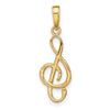 Gold 3D Treble Clef Charm