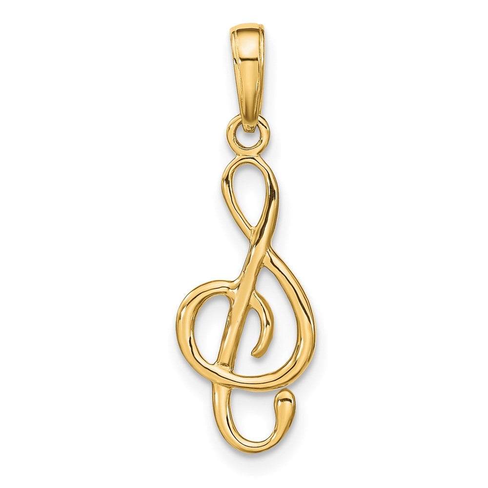 Gold 3D Treble Clef Charm