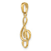 Gold 3D Treble Clef Charm