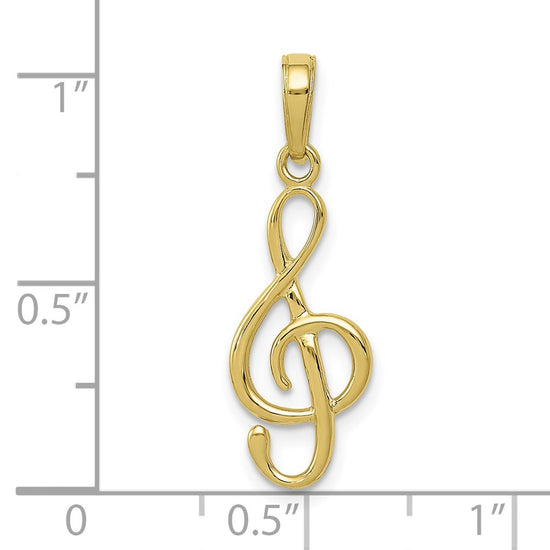 Gold 3D Treble Clef Charm