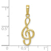 Gold 3D Treble Clef Charm