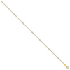 10k Two-tone Bezel-set 3.6mm CZ 6-Station 9 inch Plus 1 inch Extender - Total 10 inch Anklet