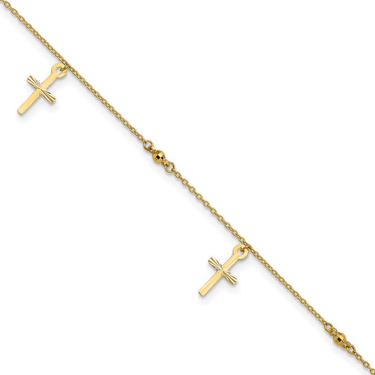 Gold Cross Anklets