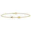 10k Polished Arrow 9 inch Plus 1 inch Extender - Total 10 inch Anklet