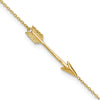 10k Polished Arrow 9 inch Plus 1 inch Extender - Total 10 inch Anklet