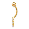 10k W/Cz Heart Belly Dangle