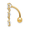 10k 5mm CZ Heart Belly Dangle