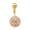 10k W/Champagne Crystal Ball Belly Dangle