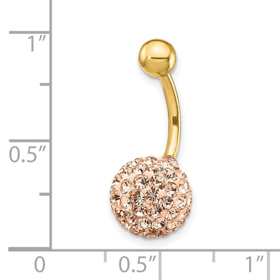 10k W/Champagne Crystal Ball Belly Dangle