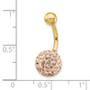 10k W/Champagne Crystal Ball Belly Dangle