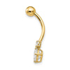 10k 14 Gauge 3mm and 6mm CZ Belly Dangle
