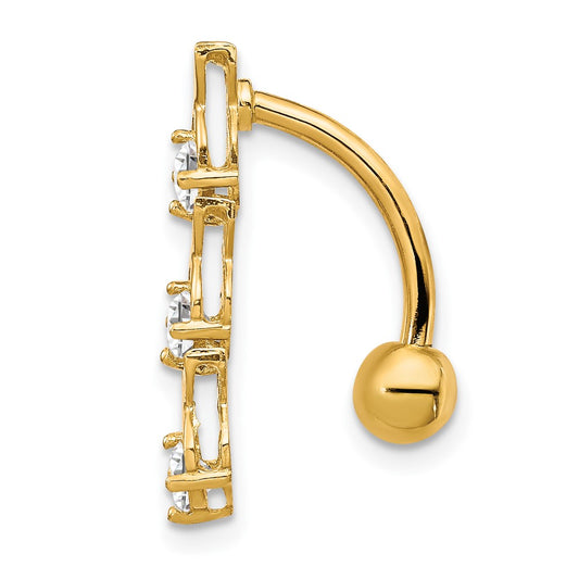 10k CZ Xoxo Belly Dangle
