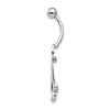 10k White Gold 3-Stone CZ Belly Dangle