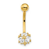10k 7mm CZ Ball Belly Dangle