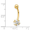 10k 7mm CZ Ball Belly Dangle