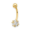 10k 7mm CZ Ball Belly Dangle
