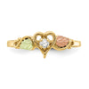 10k Tri-color Black Hills Gold Diamond Heart Ring
