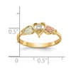 10k Tri-color Black Hills Gold Diamond Heart Ring