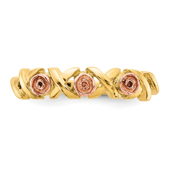 10k w/12k Accents Black Hills Gold -X- and Rose Ring