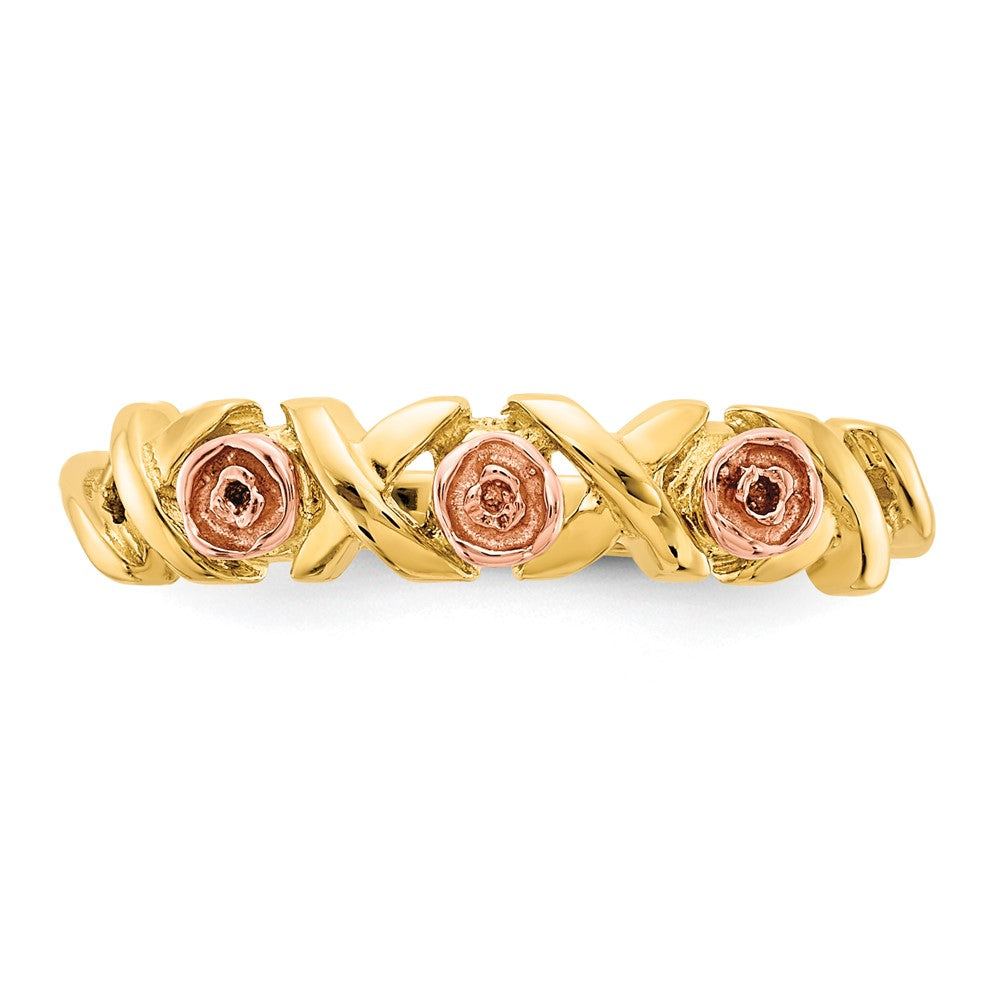 10k w/12k Accents Black Hills Gold -X- and Rose Ring