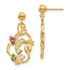 10k Tri-color Black Hills Gold Post Earrings