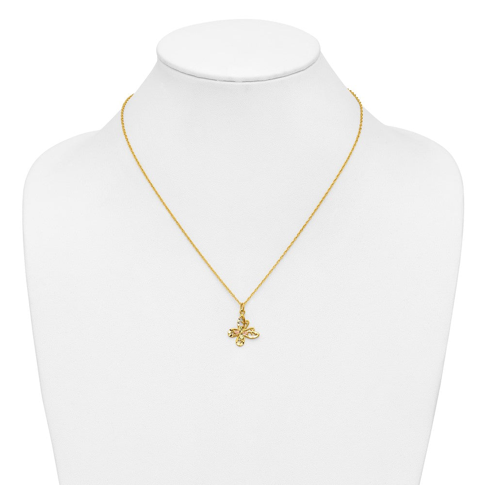10k Tri-color Black Hills Gold Butterfly Necklace