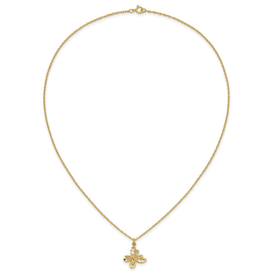 10k Tri-color Black Hills Gold Butterfly Necklace