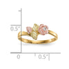 10k Tri-Color Black Hills Gold Diamond Rose Ring