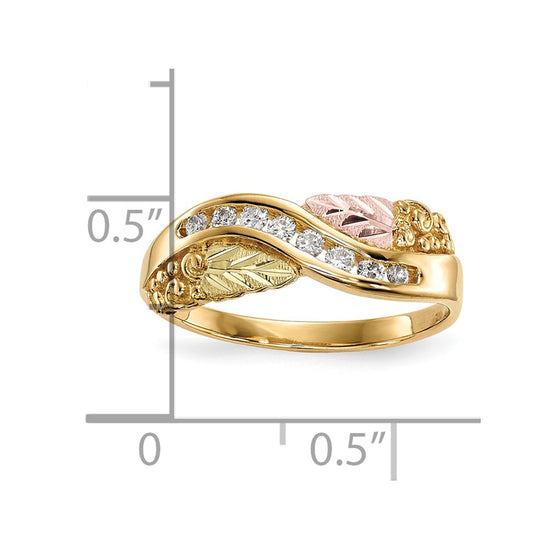10k Tri-Color Black Hills Gold Diamond Ring