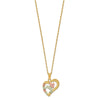 10k Tri-Color Black Hills Gold Hummingbird in Heart Necklace