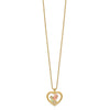 10k Tri-Color Black Hills Gold Rose in Heart Necklace