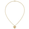 10k Tri-Color Black Hills Gold Rose in Heart Necklace