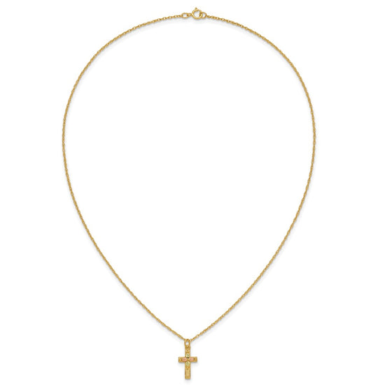 10k Tri-Color Black Hills Gold Cross Necklace