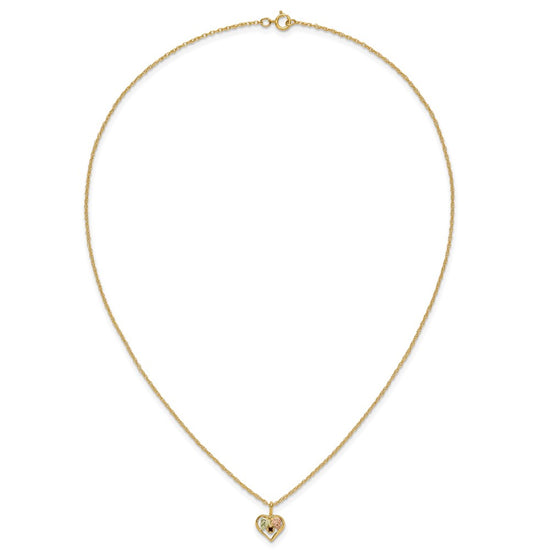 10k Tri-Color Black Hills Gold Heart Garnet Necklace