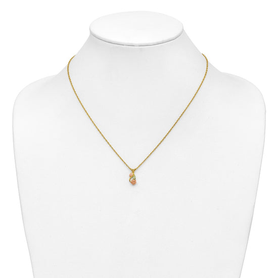 10K Tri-color w/14K Gold-filled Chain Black Hills Gold Necklace